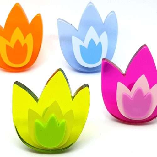 Meubelknop tulp groot - diverse kleuren