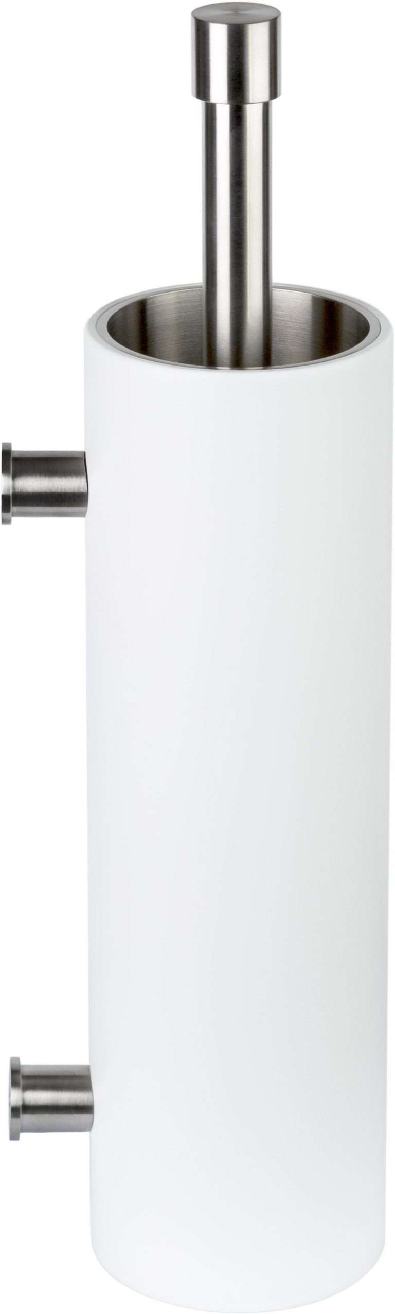 PIET BOON PB303 toiletborstel met muurbevestiging mat roestvast staal AISI 316/wit Corian®