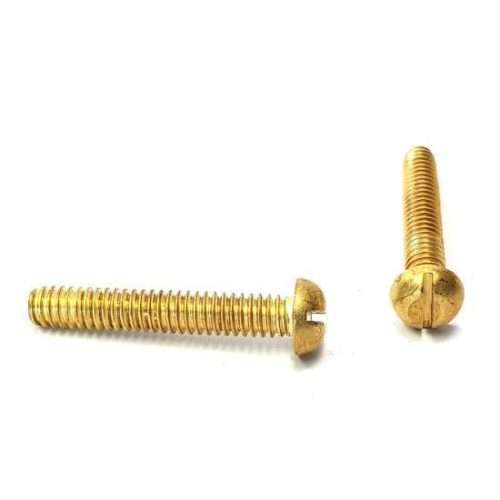 Metaalschroef 1/8'', bol kop, boutje met Engelse draad, diverse lengtes leverbaar, messing