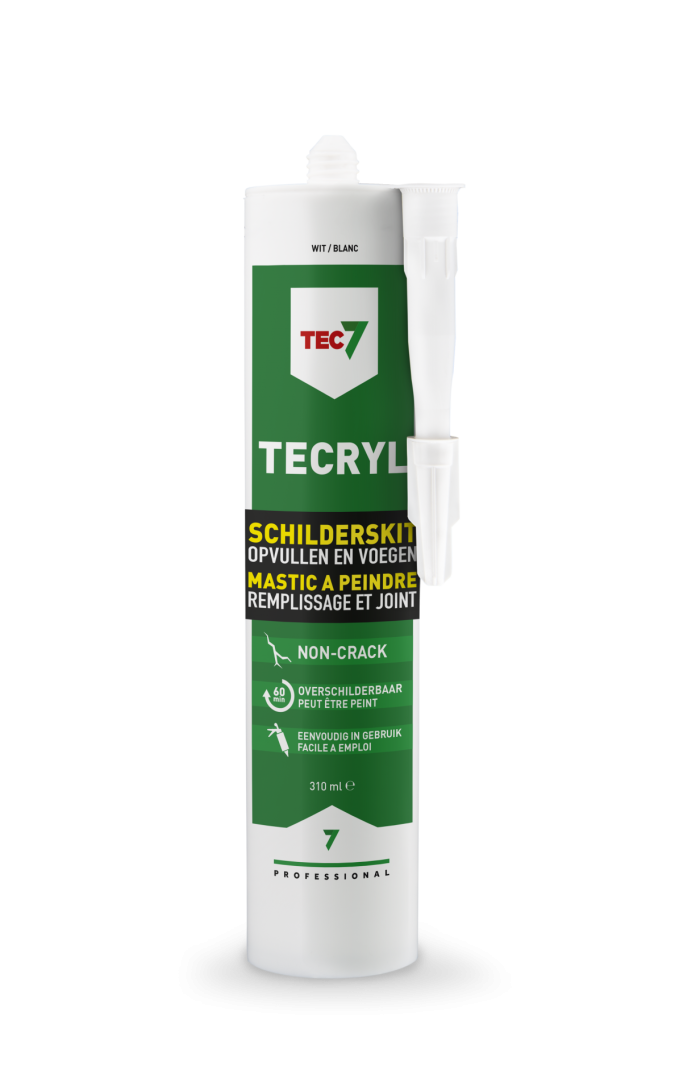 TEC7 Tecryl WIT -professionele schilderskit - koker 310 ml - acrylaatkit