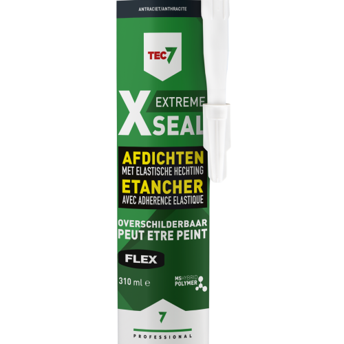TEC7 X-Seal antraciet - extreem flexibel - koker 310 ml - overschilderbare kit