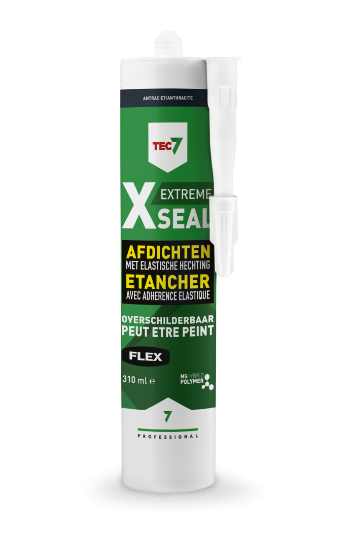 TEC7 X-Seal antraciet - extreem flexibel - koker 310 ml - overschilderbare kit