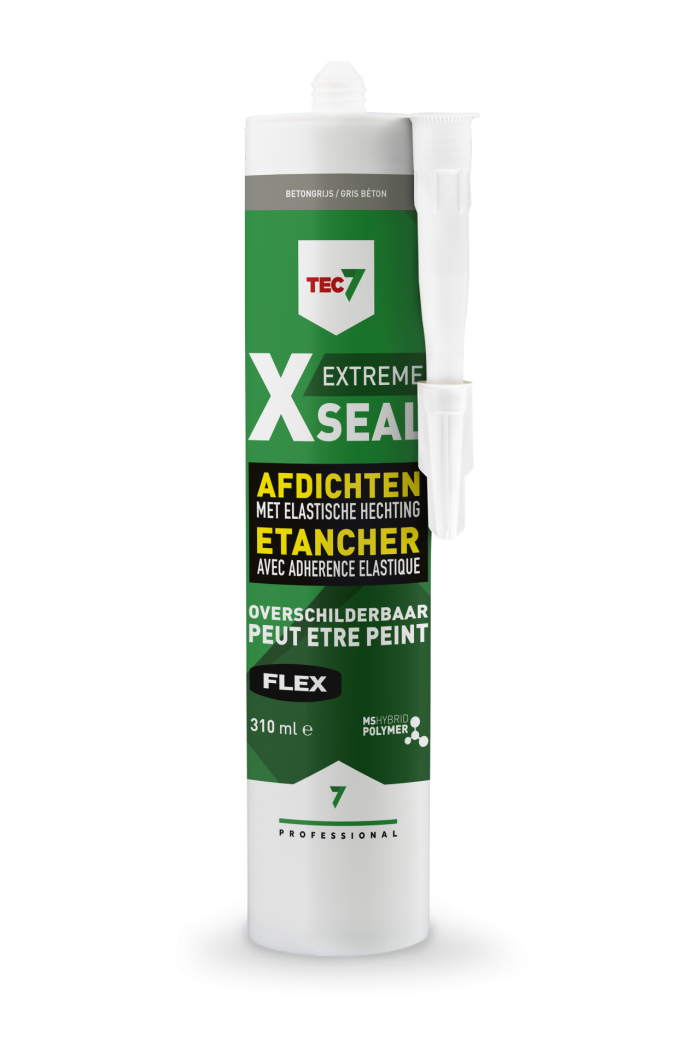 TEC7 X-Seal beton grijs - extreem flexibel - koker 310 ml - overschilderbare kit