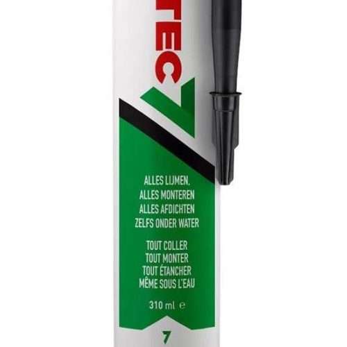 TEC7 ZWART - alles afdichten, lijmen en monteren - koker 310 ml - polymeerkit