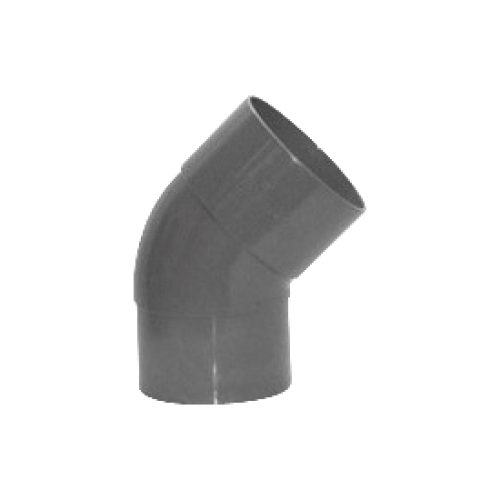 PVC lijmbocht 45° 70 mm, mof - verjongd