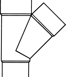 PVC spruitstuk - Y-stuk 45° 70 mm, mof - mof - verjongd spie