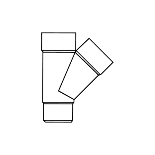 PVC spruitstuk - Y-stuk 45° 70 mm, mof - mof - verjongd spie