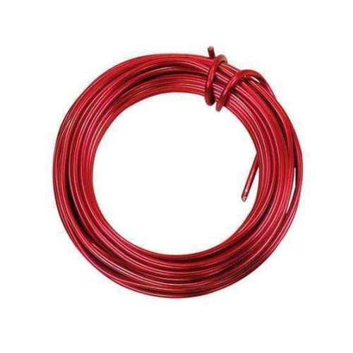 Rol aluminium binddraad 2 mm, ca. 5 mtr - rood