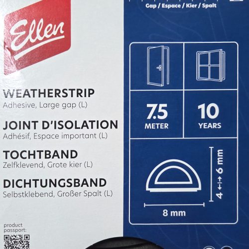 Ellen tochtband voor grote kieren zwarte tochtstrip