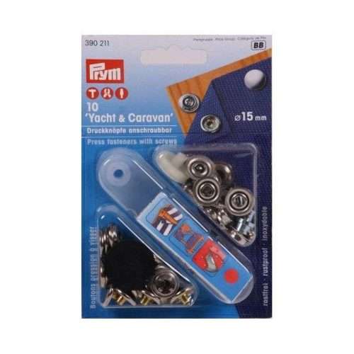 Prym opschroefbare drukknoop - messing vernikkeld